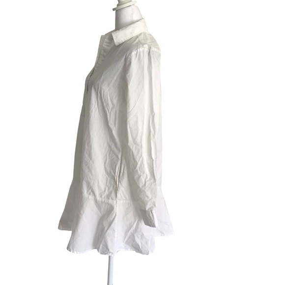 Livro Small White Crisp Mini Shirt Dress Minimalist Classic Quiet Luxury - Picture 2 of 7